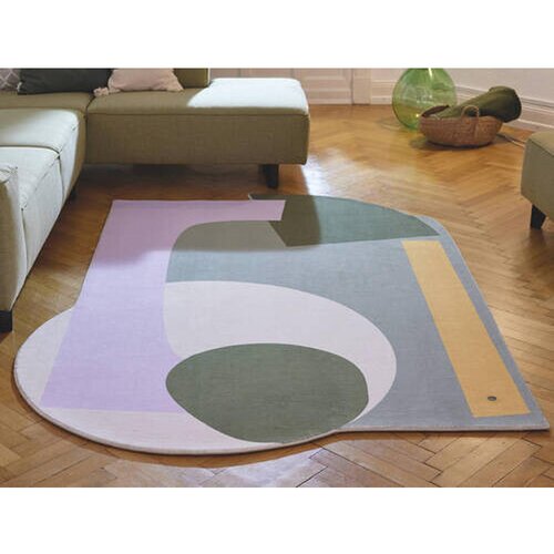 Tom Tailor TKANA PREPROGA Shapes - EIGHT 155/230 cm potiskano večbarvno, temno siva Slike