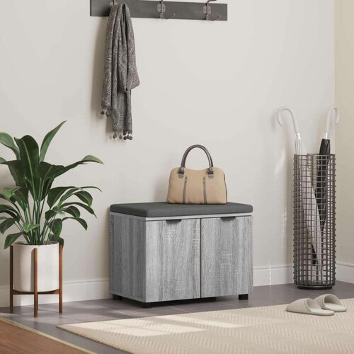  Klupa za hodnik s jastukom Siva Sonoma 60 x 38 x 46 cm Cene