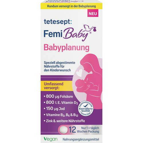 TETESEPT Femi Baby - načrtovanje nosečnosti - 12 tabl. Slike