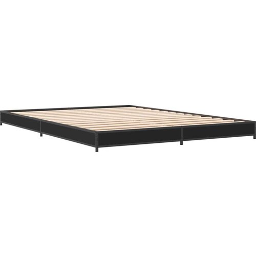 VidaXL Okvir za krevet crni 135x190 cm konstruirano drvo i metal Slike