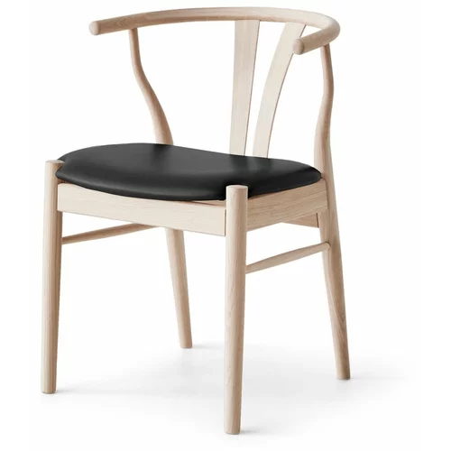 Hammel Furniture Blagovaonska stolica crna/prirodna koža Freja -