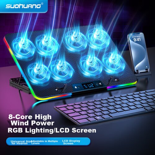  Suohuang Postolje za laptop sa hlađenjem SSRQ-N8RGB, 38.4x27x3.1 cm Slike