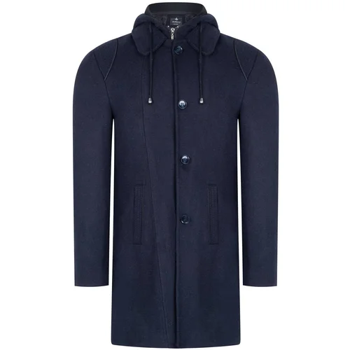 Dewberry PLT8335 MEN'S COAT-LIGHT PATTERNED NAVY BLUE