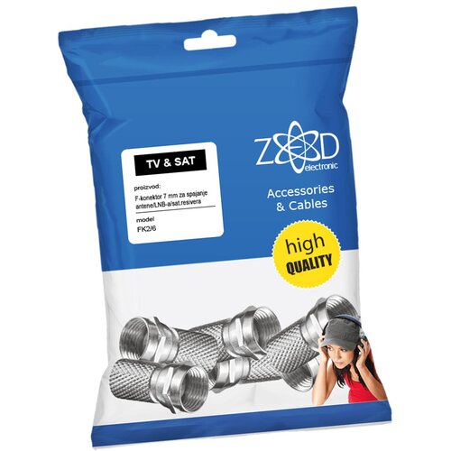 Zed Electronic F-Konektor 7mm, pak. 6 kom. &amp;ndash; FK2/6 Slike