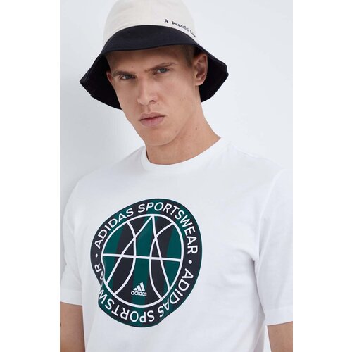 Adidas Bombažna kratka majica bela barva Slike
