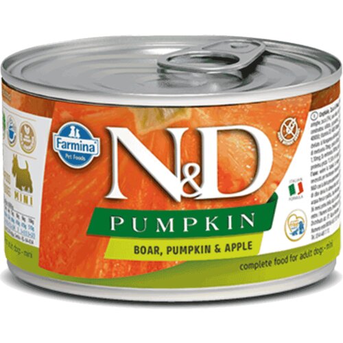 N&d Pumpkin konzerva Mini Adult, Bundeva i Divlja svinja, 140 g Cene