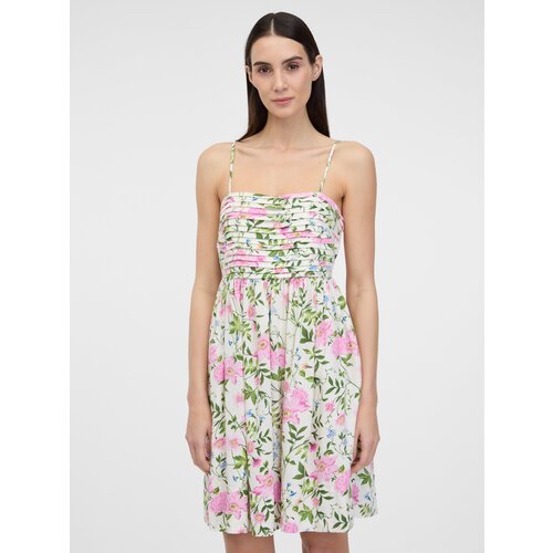 Orsay Beige women's knee-length dress with linen - Women's Cene