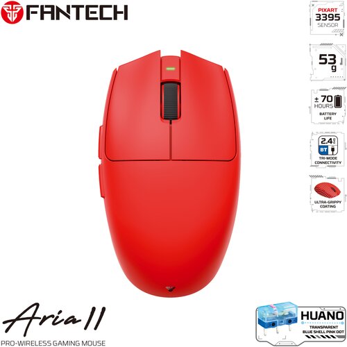  Mis Wireless Gaming Fantech XD7V2 Aria II crveni Slike