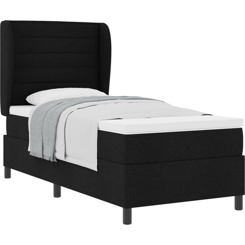 vidaXL Box Spring postelja z matrasom - Črna, 90x200 cm, Tkanina, (22052114) Cene
