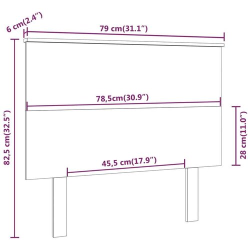  Uzglavlje za krevet boja meda 79x6x82 5 cm od masivne borovine Slike