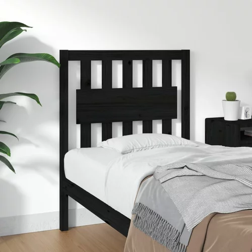  Uzglavlje za krevet crno 80,5 x 4 x 100 cm od masivne borovine