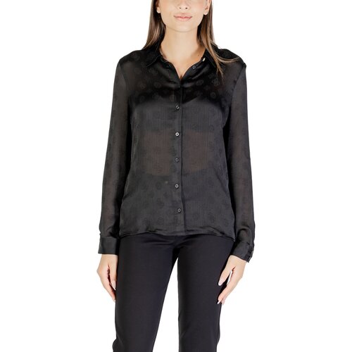 Guess LS MARTHE LOGO SHIRT W5YH1A WHCR2 Crna Slike