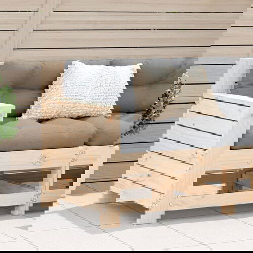 vidaXL Vrtni kavč z blazino trdna borovina Cene