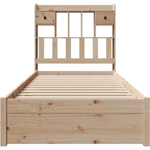VidaXL Krevet s regalom za knjige bez madraca 75x190 cm borovina Slike