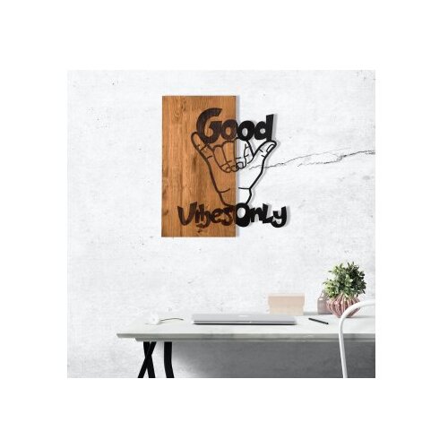 WALLXPERT dekorativni drveni zidni pribor good vibes Slike
