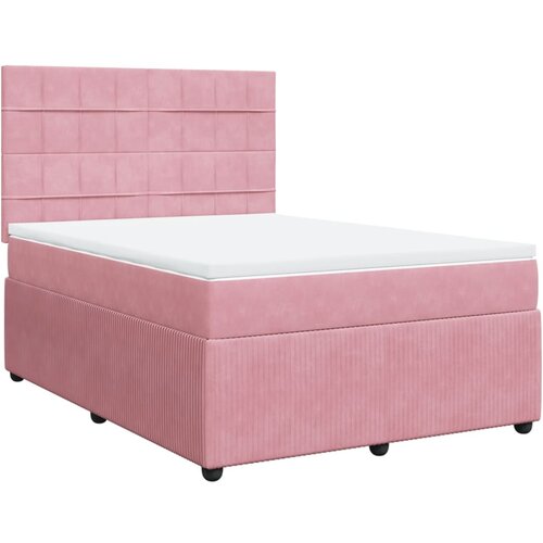 vidaXL Box spring postelja z vzmetnico roza 160x200 cm žamet, (21307773) Cene