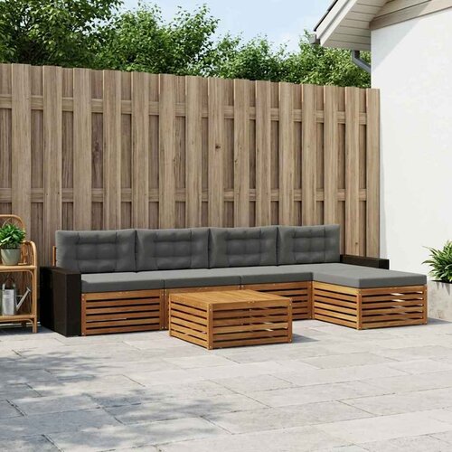  Set vanjskih sofa 6 pcs Prirodna i antracit 79 x 79 x 37 cm Cene