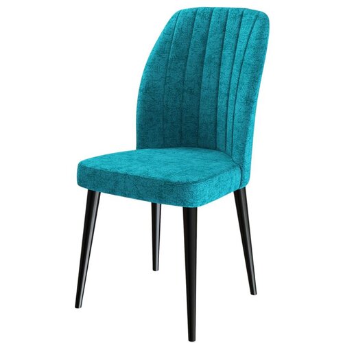 Hanah home set trpezarijskih stolica Etra 6 kom, tirkizna tkanina Jerry, crne drvene noge Cene