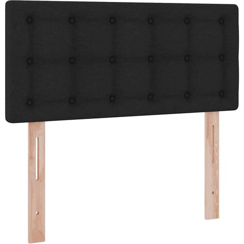  Krevet s prostorom za pohranu s LED-om Crna 90 x 190 cm tkanina Slike