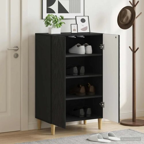  Ormar za cipele DELFT 59 5 x 39 5 x 90 cm Konstruirano drvo - Crna Cijene