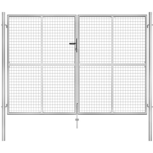 vidaXL vrtna vrata pocinkano jeklo 306x225 cm srebrna Cene