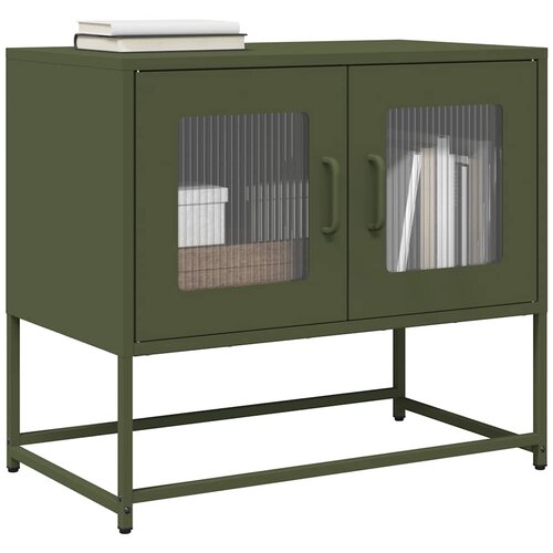 VidaXL TV ormarić maslinasto zeleni 68x39x60,5 cm hladno valjani čelik Slike