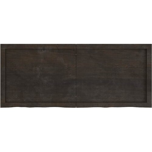 Zidna polica tamnosmeđa 120x50x(2-6) cm od obrađene hrastovine Slike