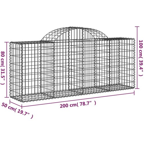  Lučne gabionske ko&amp;scaron;are 50 kom 200x50x80/100cm pocinčano željezo Slike