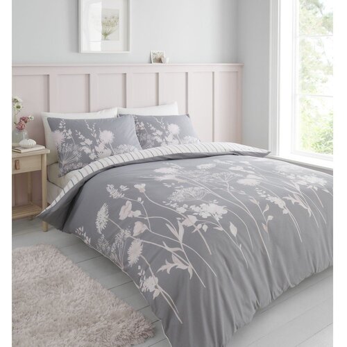 Catherine Lansfield Siva posteljina za krevet za jednu osobu 135x200 cm Meadowsweet Floral &amp;ndash; Slike