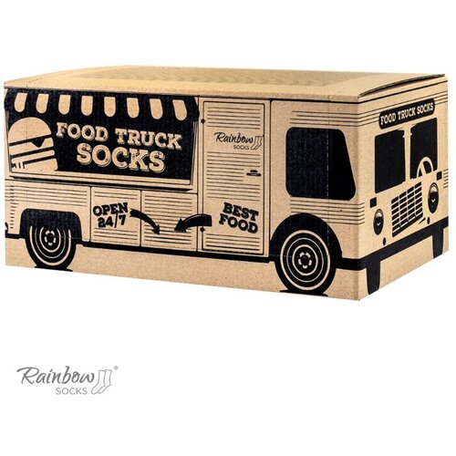 ZOOKSY/RAINBOW SOCKS Set Food Truck Socks Box Beer Burger 3 Pairs Cene