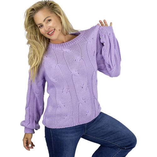 Pri Fluffy Women's Braided Sweater Buffed Sleeves AMELIA Cijene