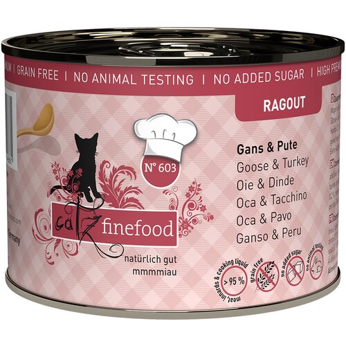 Catz finefood Ragout 6 x 180 g - No.603 gu&amp;scaron;četina i puretina (6 x 190 g) Slike