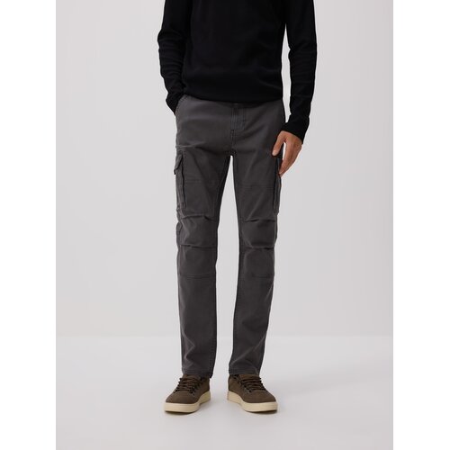 Reserved Slim fit cargo hlače - tamnosivo Cene