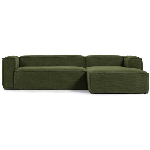 Kave Home Zelena kutna garnitura od samta (s desnim kutom) Blok &amp;ndash; Slike