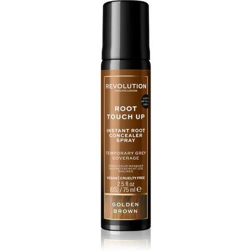 Revolution Haircare Root Touch Up pršilo za takojšnje prekritje narastka odtenek Golden Brown 75 ml