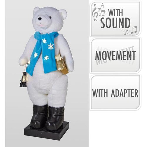 Dekoracija MEDVJED 110CM SA LED RASVJETOM I GLAZBOM Cijene