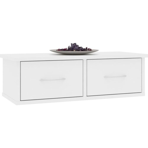  Zidna polica s ladicama bijela 60x26x18,5 cm konstruirano drvo Slike