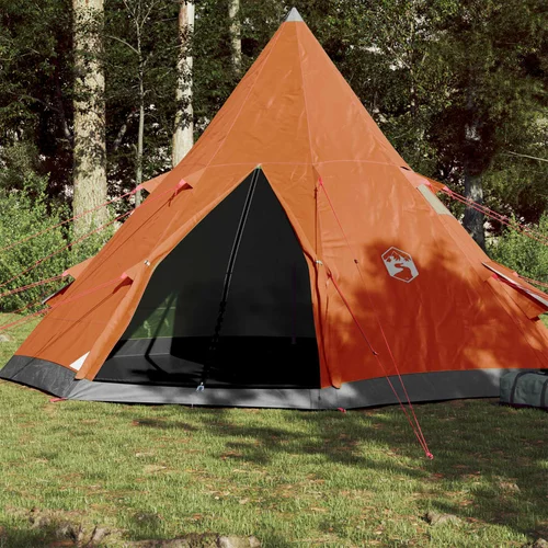 Šator za 4 osobe sivo-narančasti 367 x 367 x 259 cm taft 185T