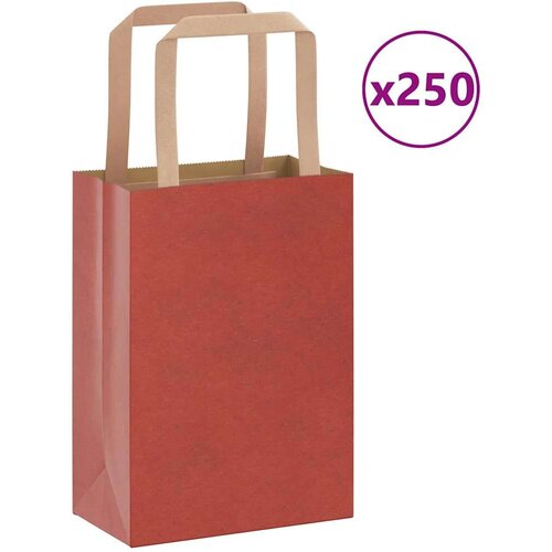  Papirnate vrećice 250 kom s ručkama crvene 15x8x21 cm Cijene