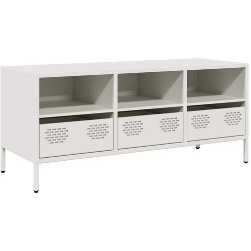 Maison Chic TV omarica - TV stojalo - Televizijska omarica bela 101,5x39x43,5 cm hladno valjano jeklo, (21702038) Cene