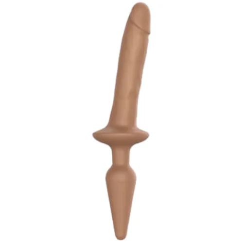 Strap-On-Me Swith Realistic S - silikonski dildo 2v1 (temno naraven)