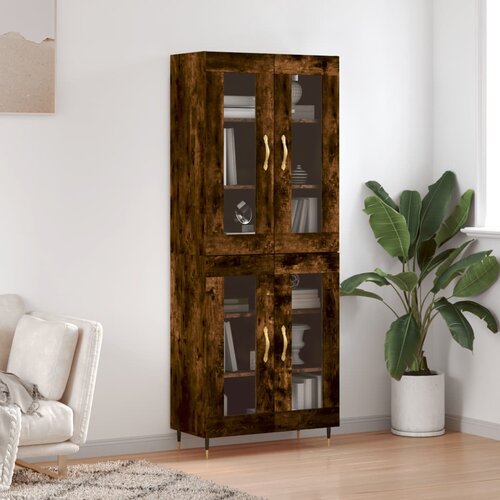  The Living Store Visoka komoda dimljen hrast 69,5x34x180 cm inženirski les - Visoka Omara, (21442145) Cene