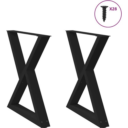 vidaXL Noge jedilne mize 2 kosa črne 80x(72-73,3) cm jeklo Cene