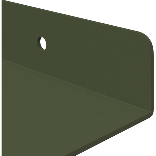  Lebdeća polica 2 pcs Maslinasto zelena 80 x 18 x 2,5 cm Čelik Slike