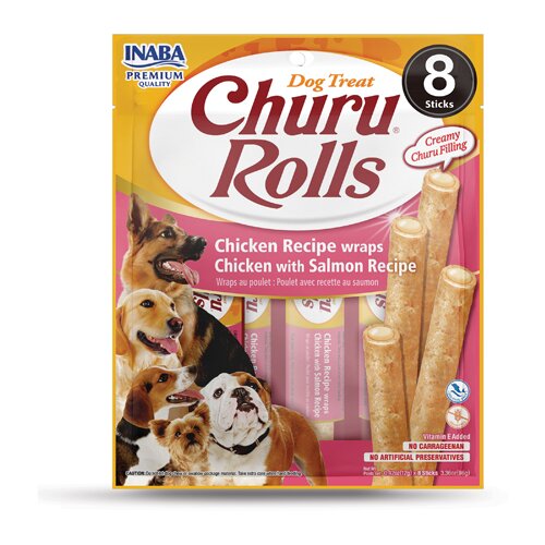 Inaba Dog Churu Rolls chicken&losos 8x12g Slike