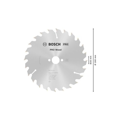 Bosch PRO Wood list kružne testere 160x2.6x20 mm 24z ATB max 9.500 o/min 2608640596 Cene