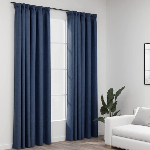  Zavjese za zamračivanje s kukama 2 kom plave 140 x 245 cm Cene