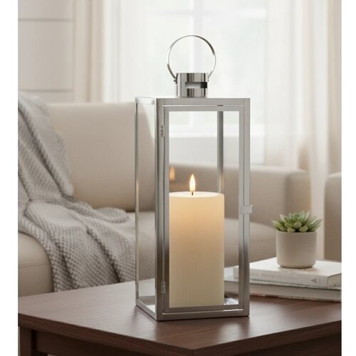  Dekorativna lanterna TOWER 29 cm, sjajni hrom Slike