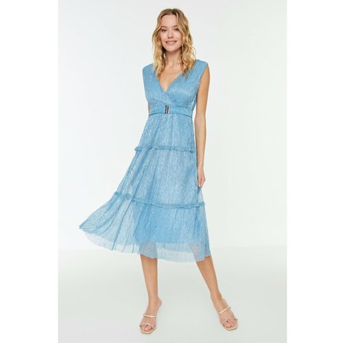 Trendyol Blue Sash Detailed Dress Slike