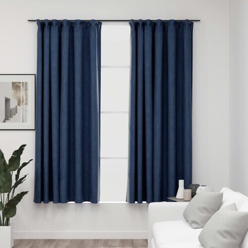 vidaXL Zatemnitvene zavese z obešali 2 kosa modre 140x175 cm Cene